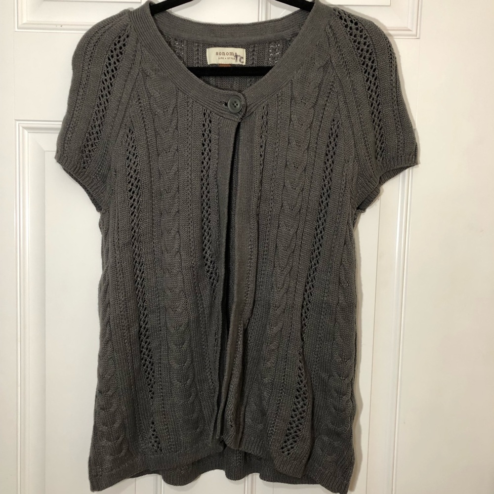 Sonoma Gray One Button Cardigan SZ L
